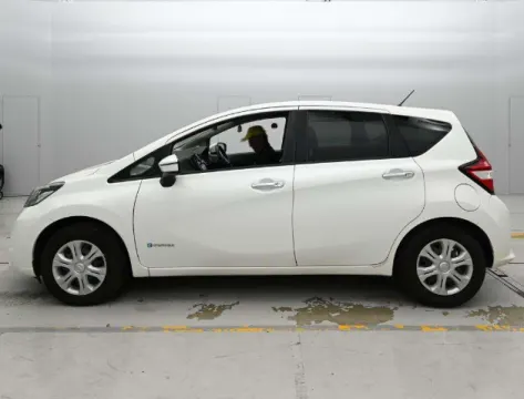 Interior of 2017 Nissan Note e-Power X, dashboard and seats, in transit from Japan.