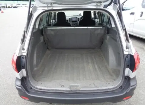 Rear view of a grey 2018 Nissan AD Van, highlighting the tailgate and rear lights.