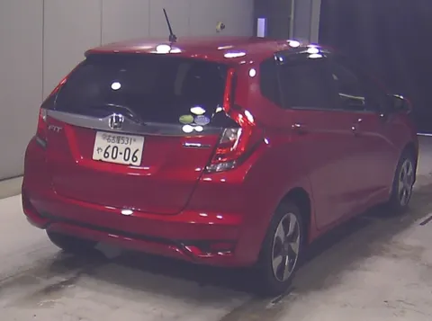 Red 2018 Honda Fit Hybrid rear view, hatchback, for sale at Car Collection, Musina.